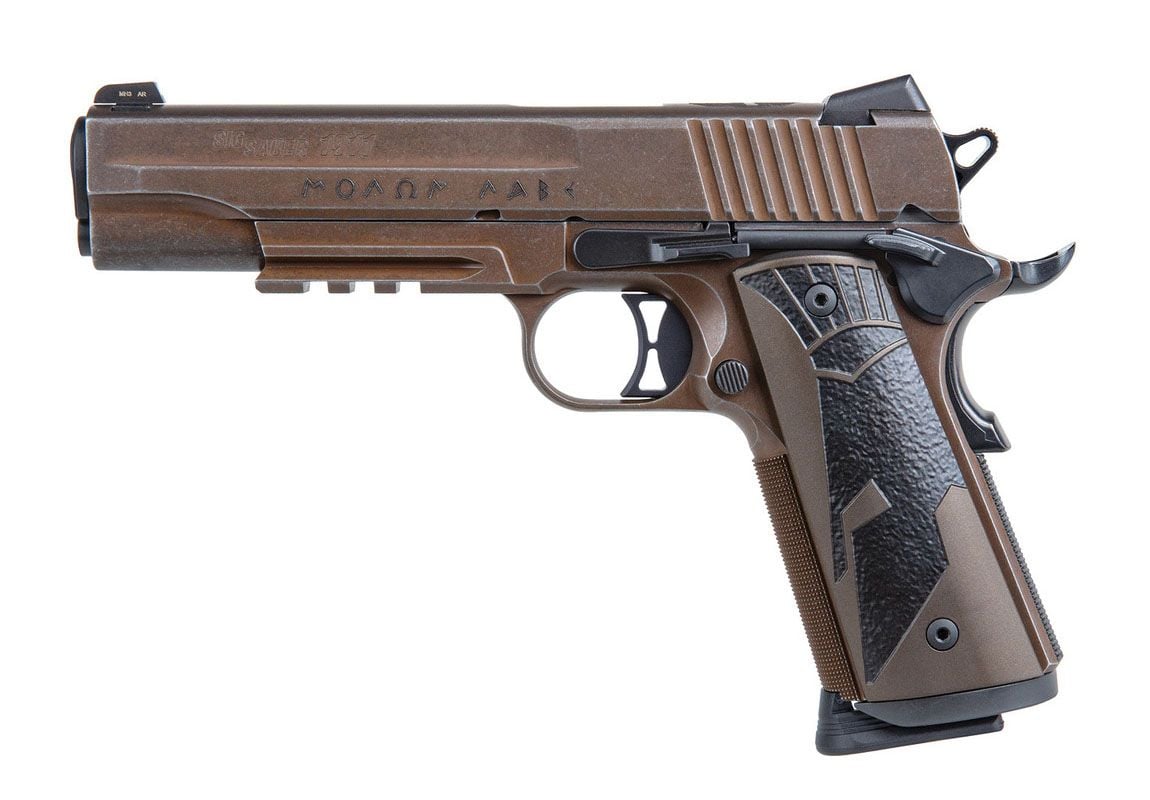 Sig Sauer Spartan II 1911 .45 ACP Pistol, Distressed Coyote - 1911CAR-45-SPARTANII