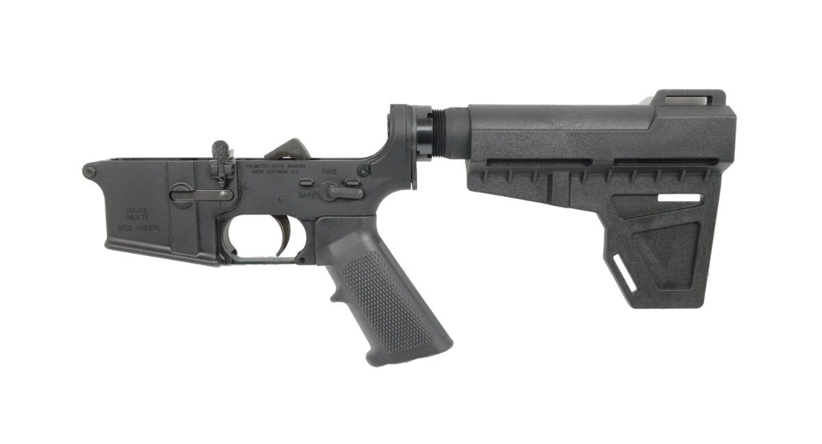 Palmetto State Armory PSA AR-15 Complete "Stealth" Classic Shockwave Pistol Lower - No Magazine, Black