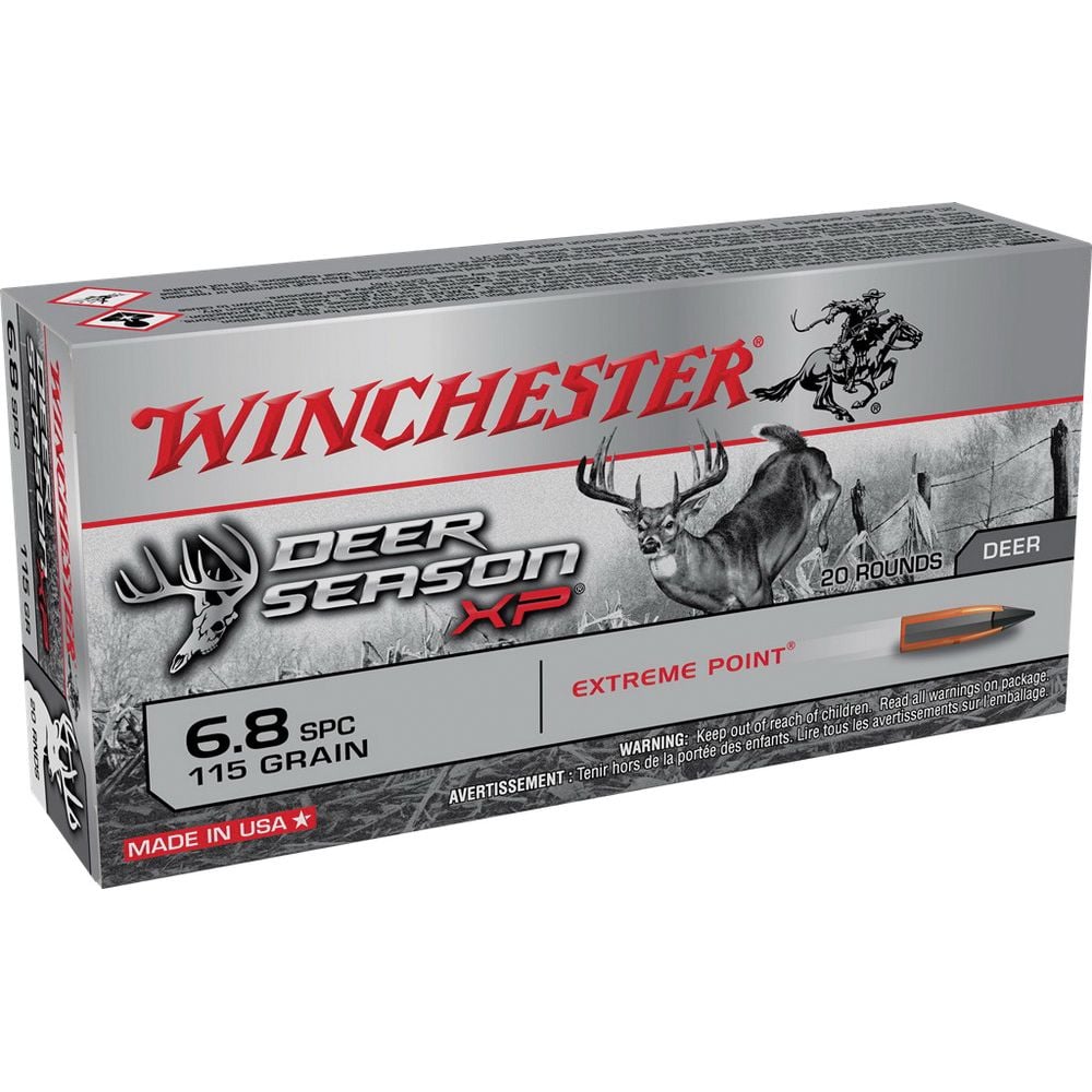 Winchester Winchester Deer Season XP 6.8mm Rem SPC 115 gr Extreme Point Ammo, 20/Box - X68SPCDS