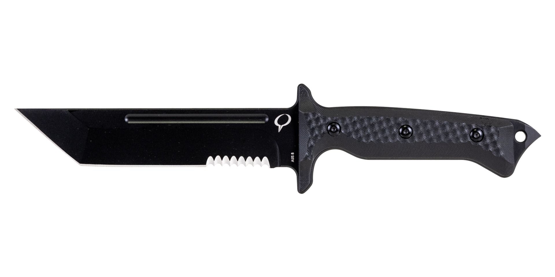 Kronos Ares Fixed Knife w/ Nylon Sheath, Black - 2301 | Palmetto