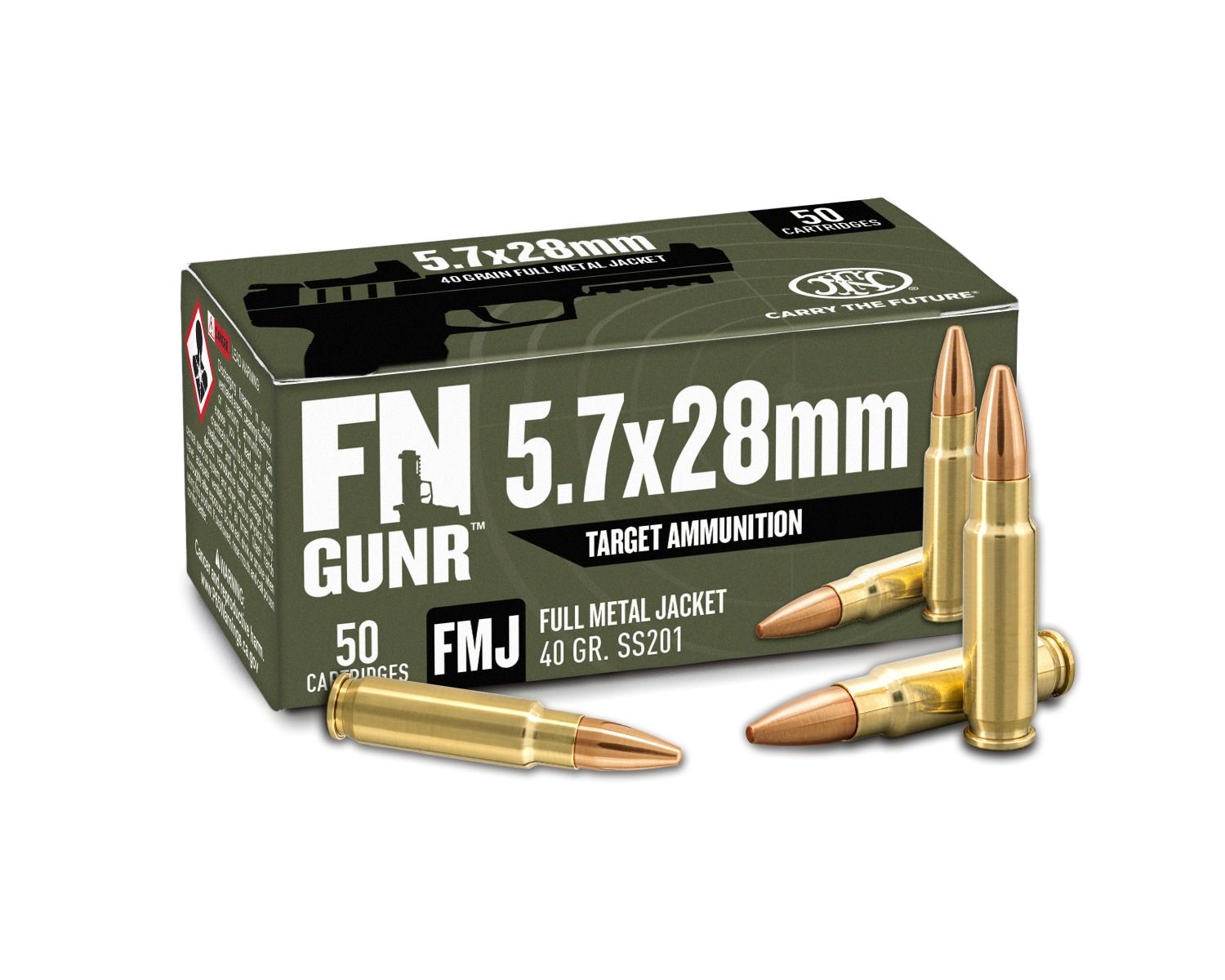 FN GUNR SS201 5.7x28MM 40gr FMJ Ammo, 500rd - 10700031