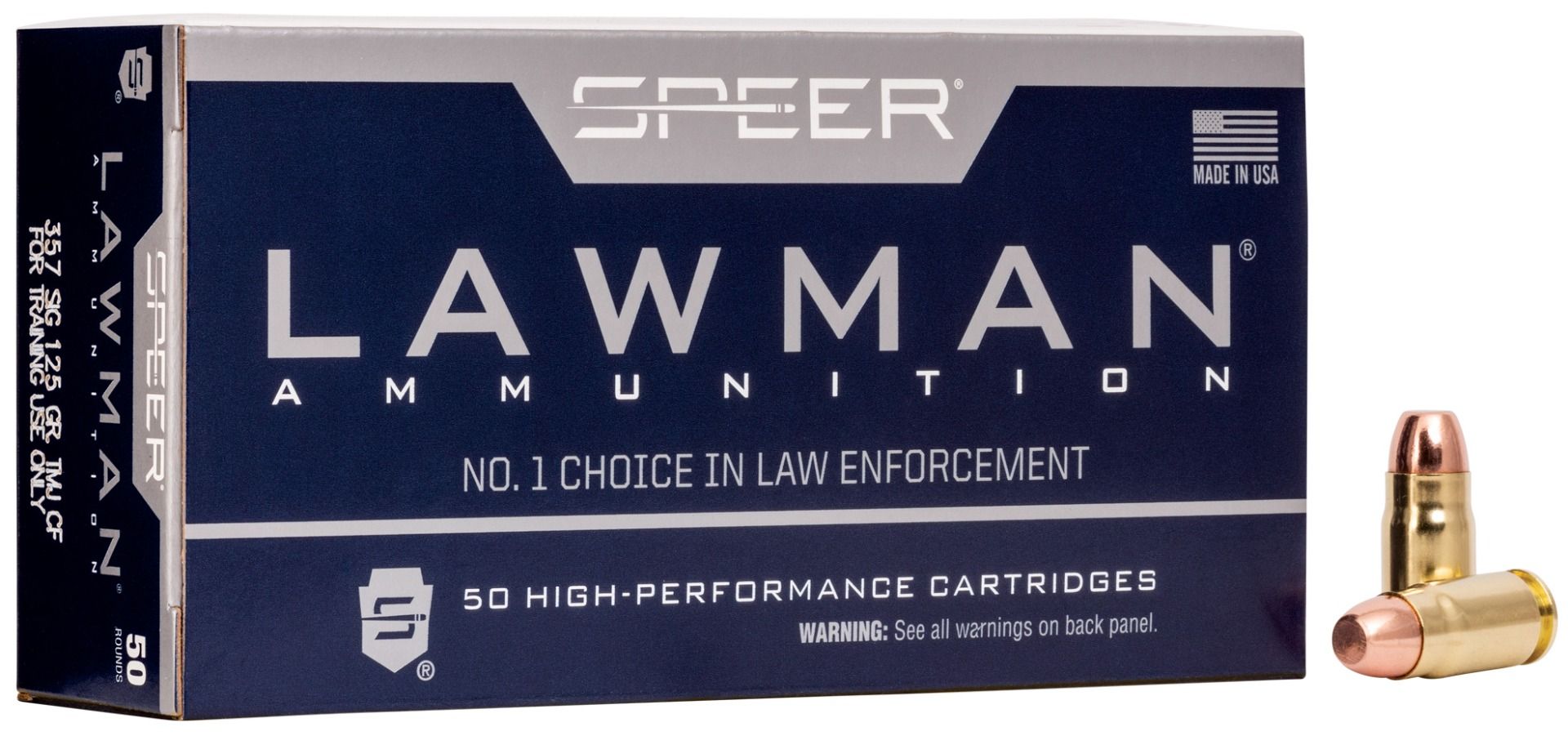 Speer Lawman Clean-Fire Training 125 gr Total Metal Jacket .357 Sig Ammo, 50/box - 54232