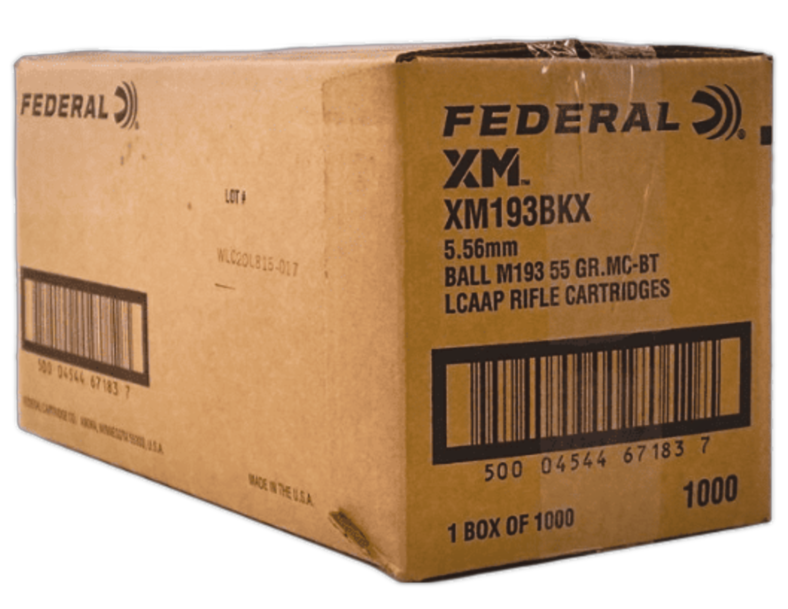 Federal American Eagle 5.56mm 55gr FMJBT Ammunition 1000rds Loose Pack  - XM193BK