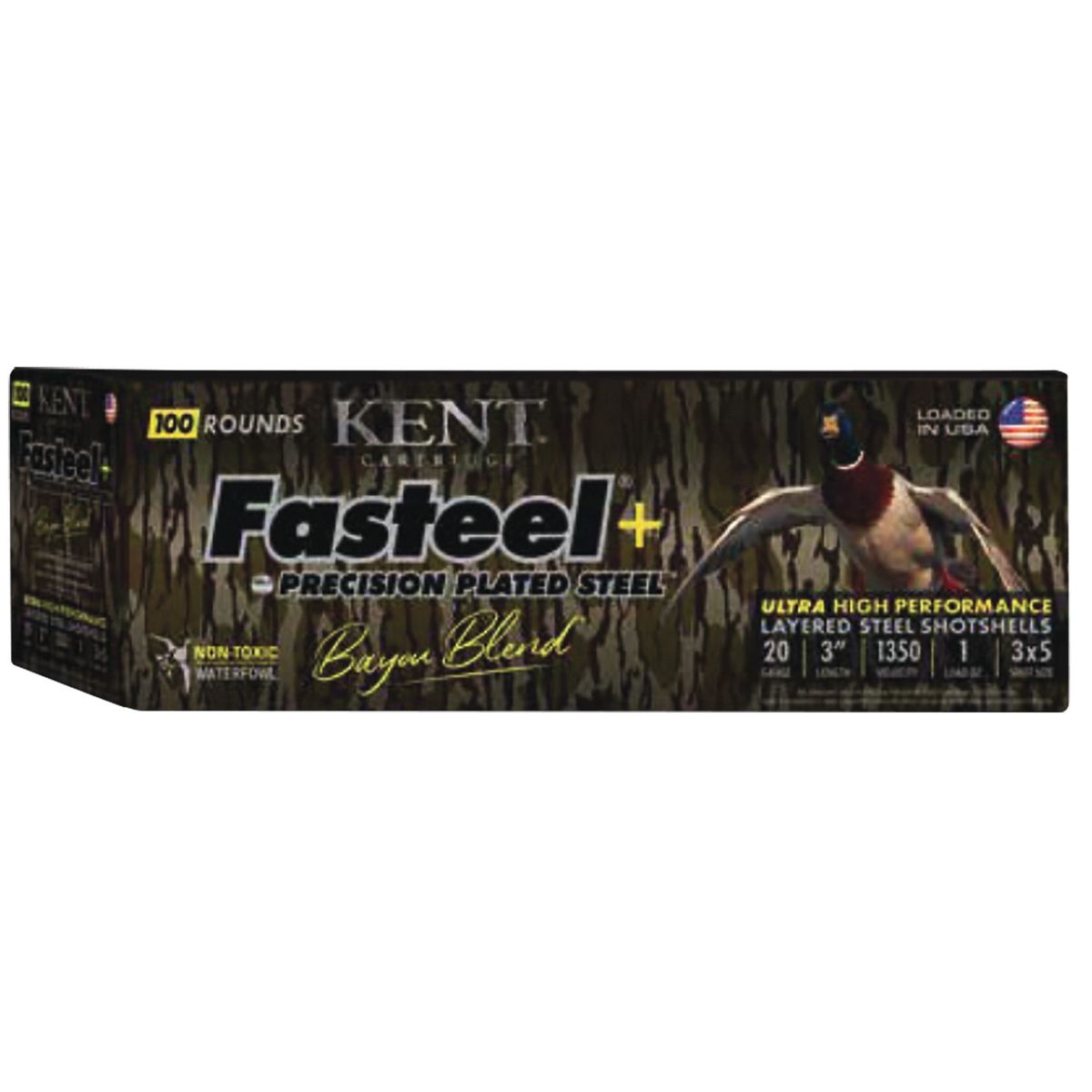 Kent Cartridge Fasteel + Precision Steel 20 Gauge 3" #3/#5 1 oz 100rds Shotshell - Versatile for Reliable Performance - CC203FSP283X5
