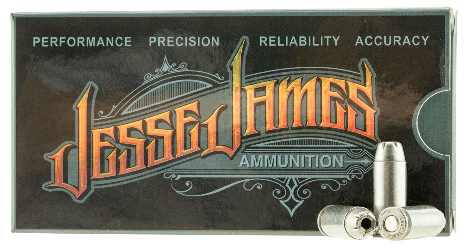 Ammo Ammo Inc Jesse James Black Label 180 gr Hollow Point 10mm Ammo, 20/box - 10180HPJJ20