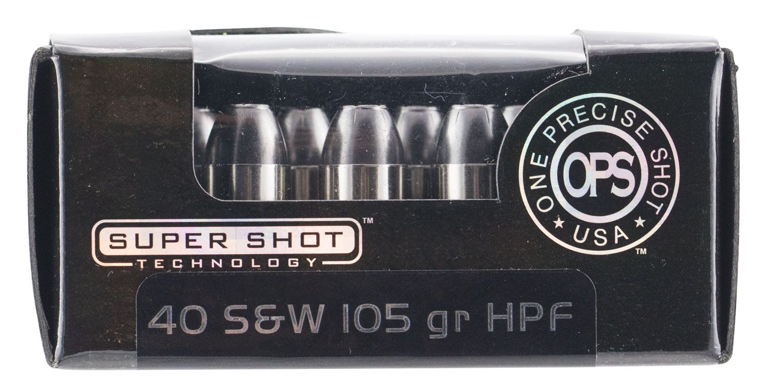 Ammo Ammo Inc OPS (One Precise Shot) 105 gr Hollow Point Frangible .40 S&W Ammo, 20/box - 40105HPF