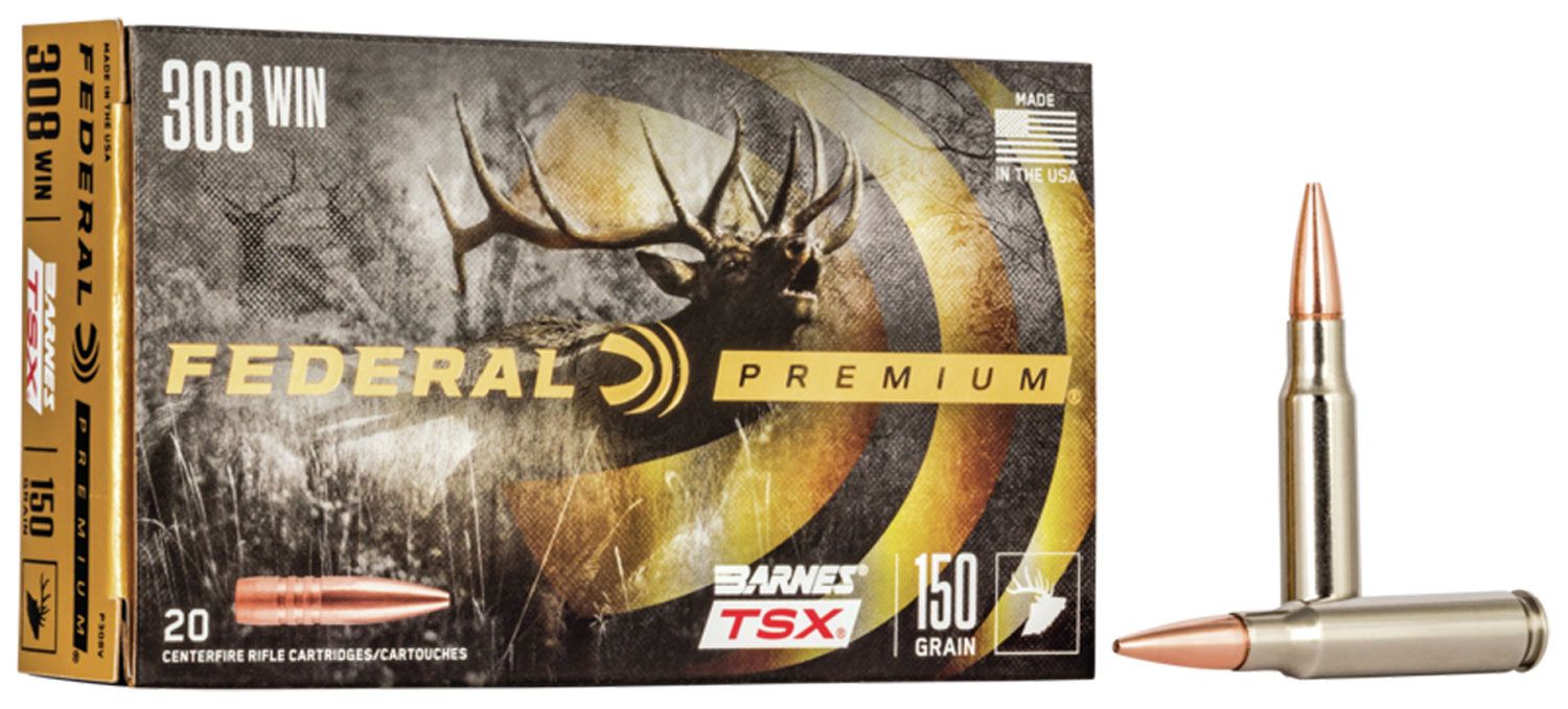 Federal Federal Premium Barnes TSX 150 gr Triple-Shock X .308 Win Ammo, 20/box - P308V