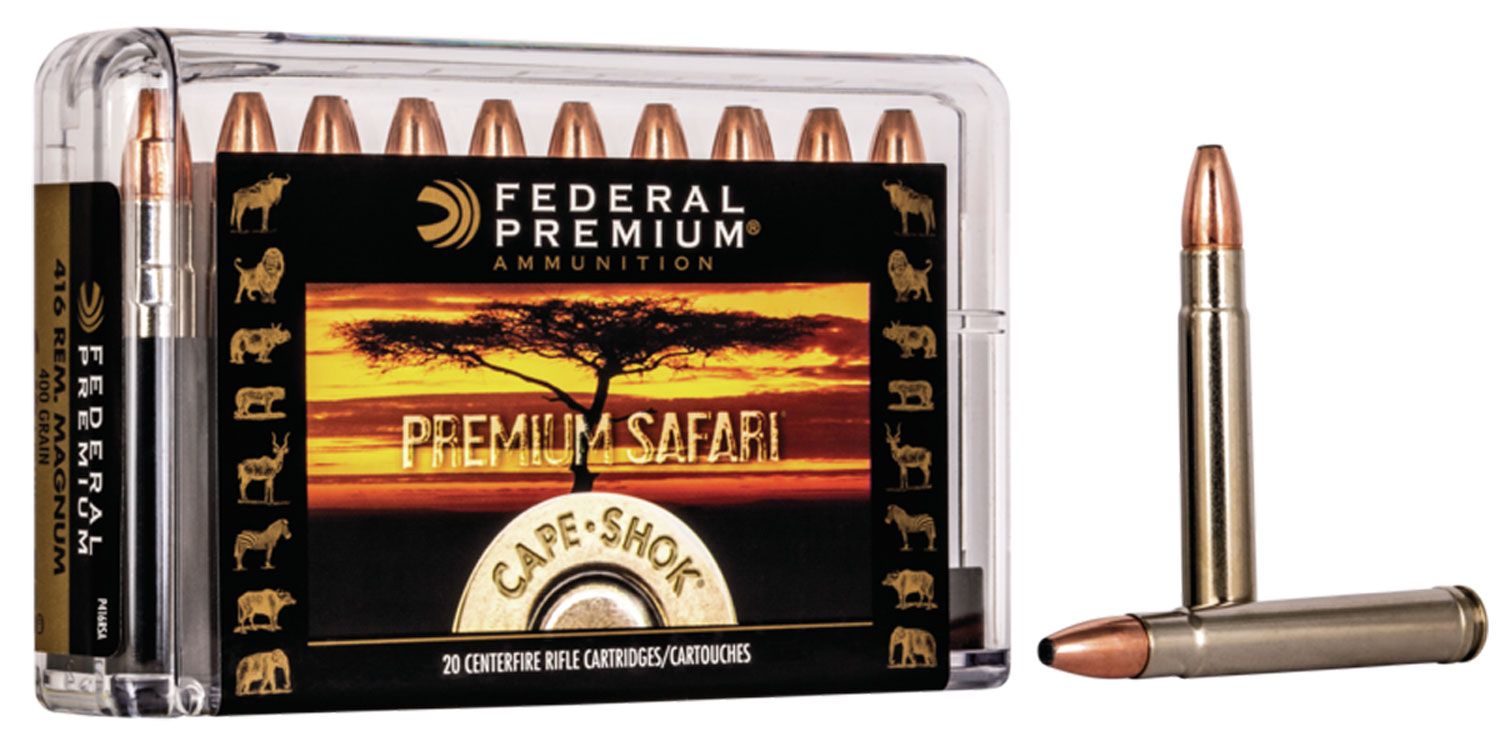 Federal Federal Premium Safari Cape-Shok 400 gr Swift A-Frame .416 Rem Mag Ammo, 20/box - P416RSA