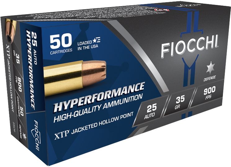 Fiocchi Extrema 35 gr Jacketed Hollow Point .25 ACP Ammo, 50/box - 25XTP