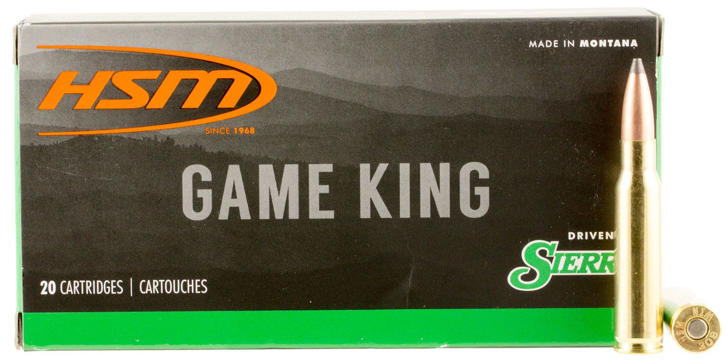 HSM HSM Ammunition Game King 165 gr Spitzer Boat Tail .308 Win Ammo, 20/box - HSM-308-42-N