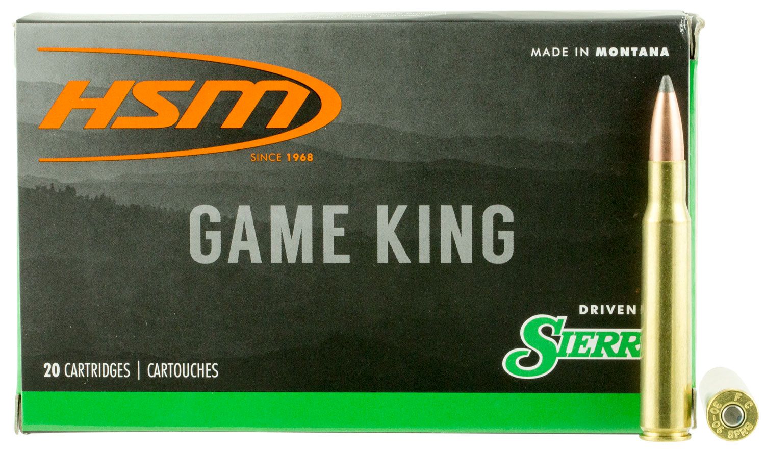 HSM HSM Ammunition Game King 165 gr Spitzer Boat Tail .30-06 Spfld Ammo, 20/box - HSM-30-06-40-N