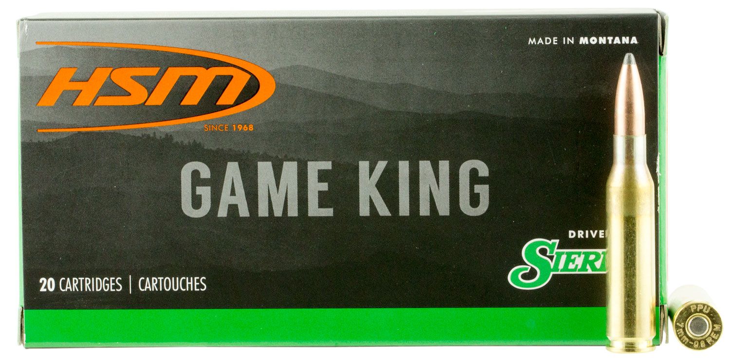 HSM HSM Ammunition Game King 140 gr Spitzer Boat Tail 7mm-08 Rem Ammo, 20/box - HSM-7mm08-7-N
