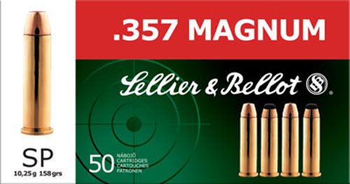 Sellier Sellier & Bellot 158 gr Semi-Jacketed Soft Point .357 Mag Ammo, 50/box - SB357B