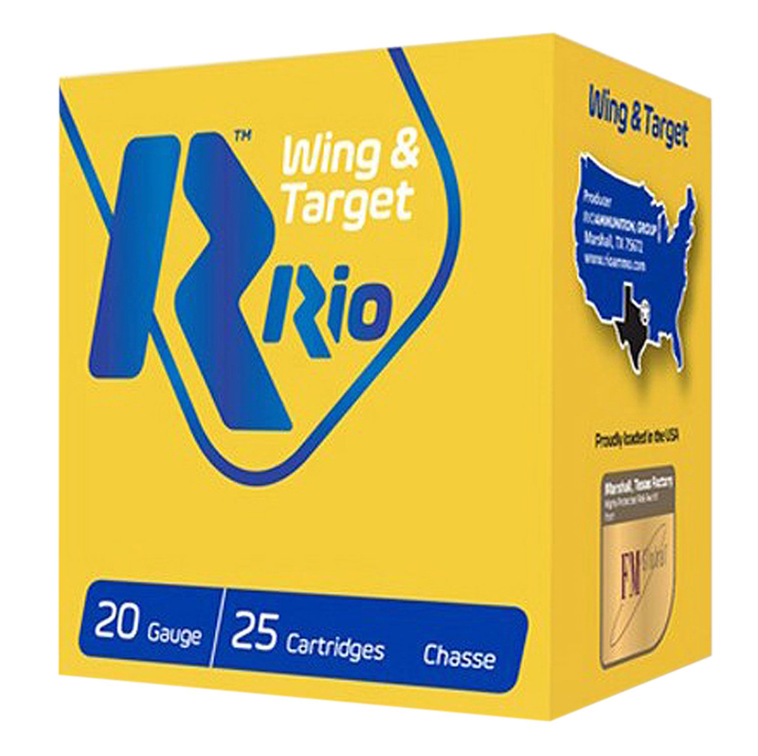 RIO RIO Wing and Target 2.75" 20 Gauge Ammo 7-1/2, 25 Rounds - WT2075