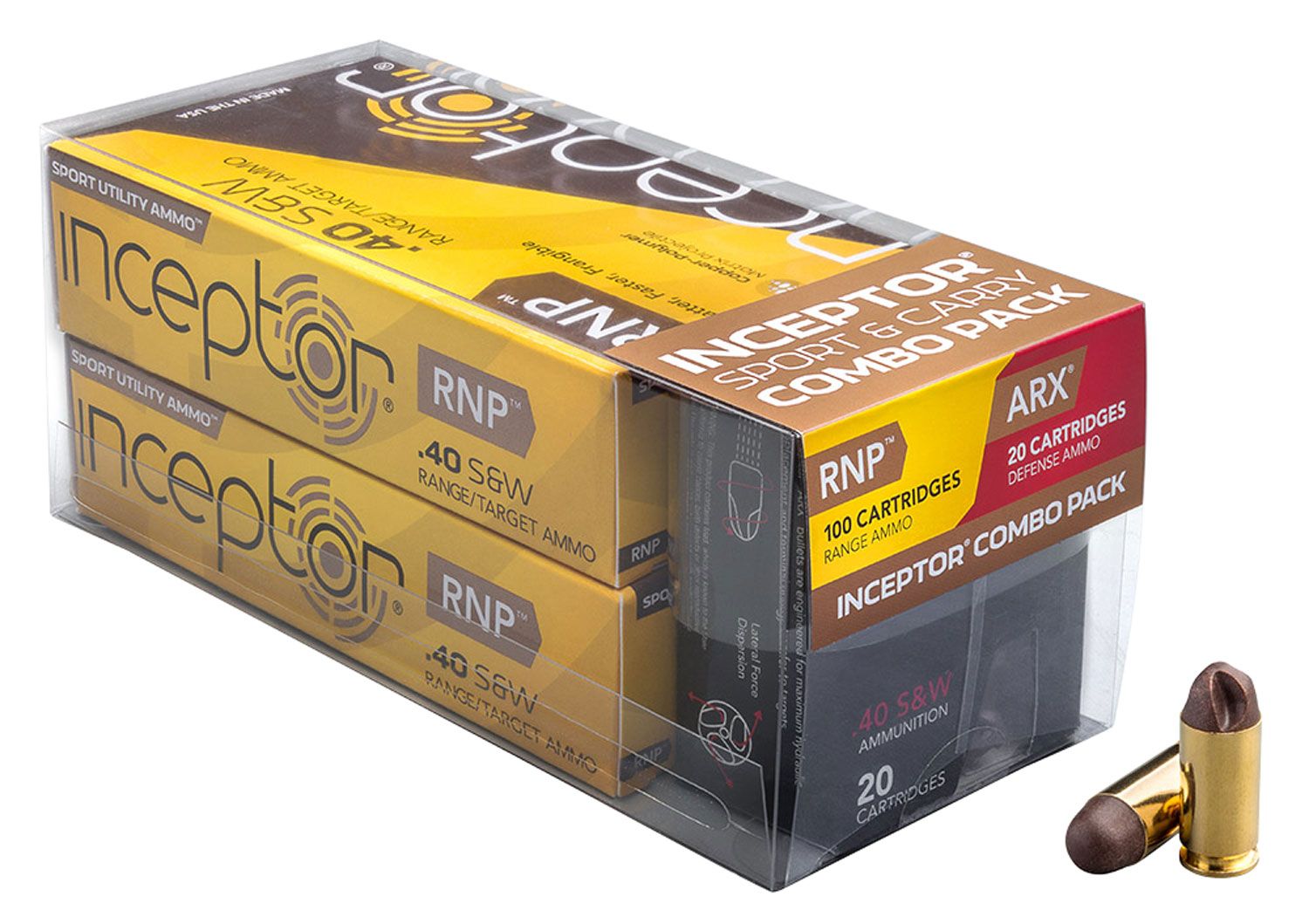 Inceptor Inceptor Sport & Carry 88, 97 gr ARX/RNP .40 S&W Ammo, 120/box - 40RNPARX