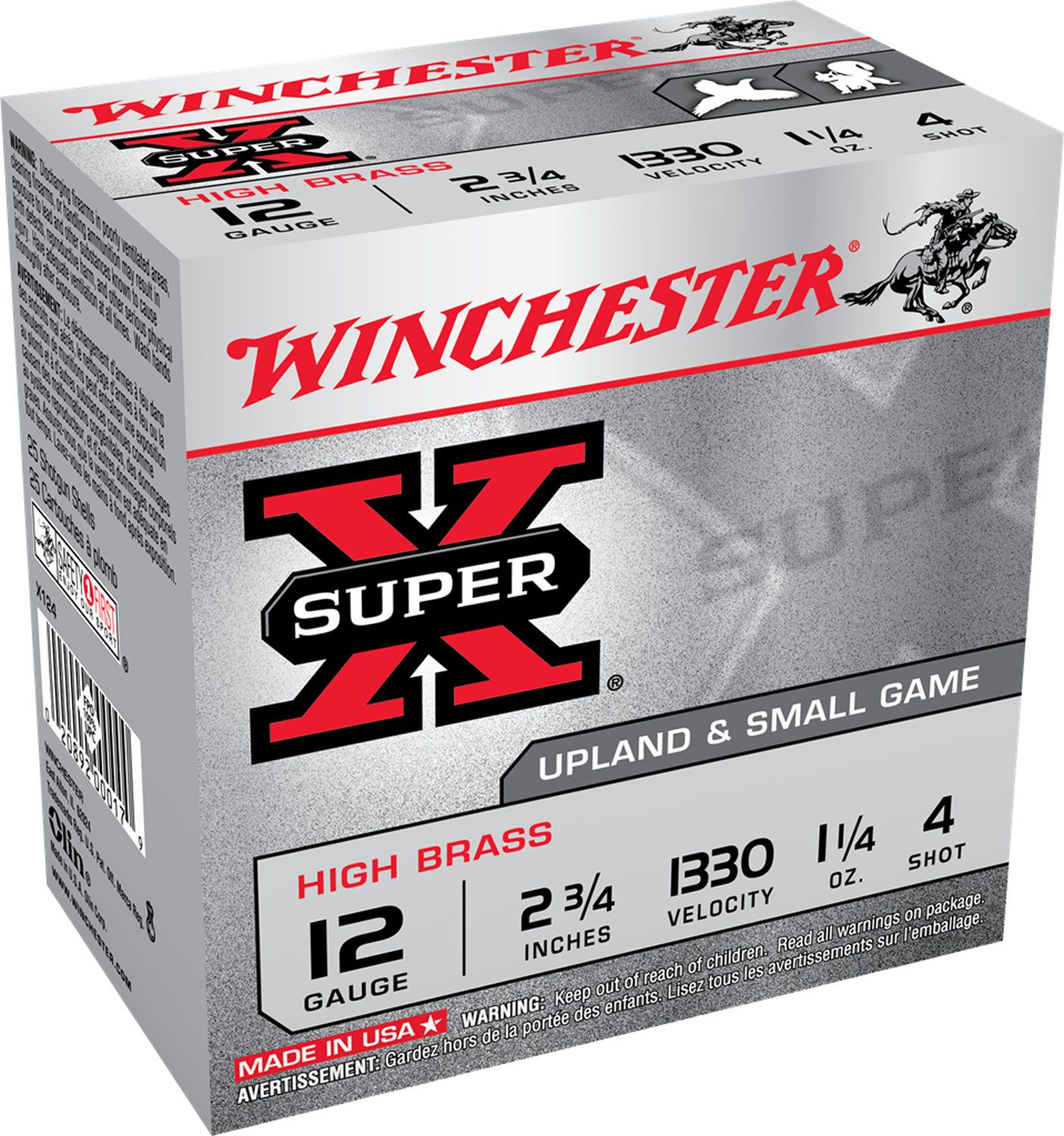 Winchester Winchester Ammunition Super-X High Brass 2.75" 20 Gauge Ammo 4, 25/box - X204