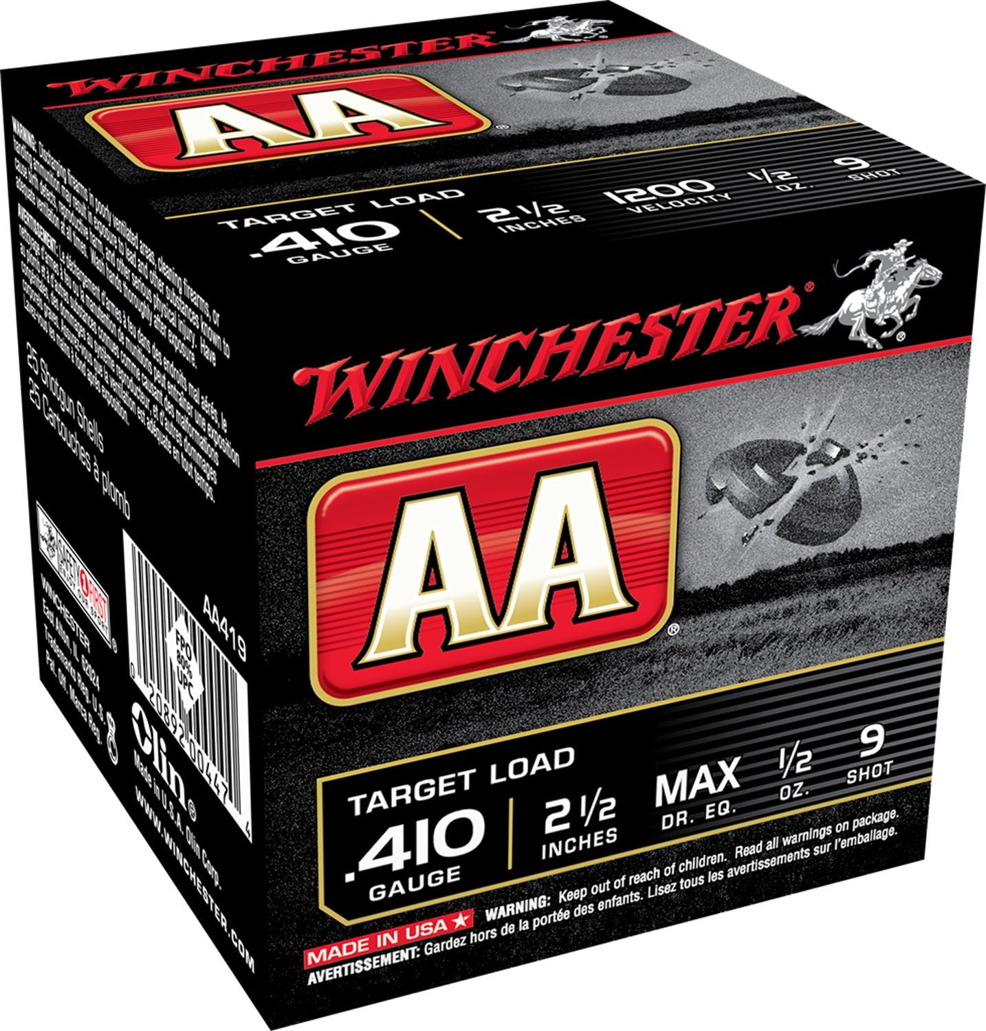 Winchester Winchester Ammunition AA 2.5" 410 Gauge Ammo 9, 25/box - AA419