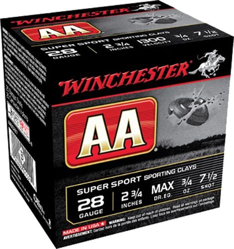 Winchester Winchester Ammunition AA Super Sport 2.75" 28 Gauge Ammo 7-1/2, 25/box - AASC287