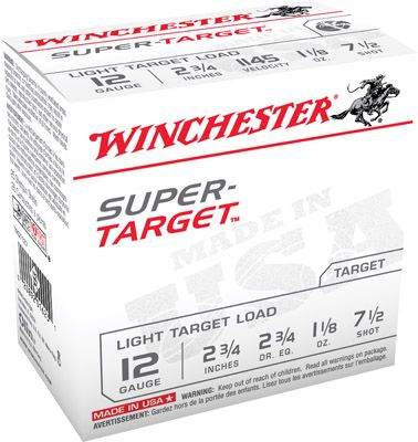 Winchester Winchester Ammunition Super Target Light Target Load 2.75" 12 Gauge Ammo 7-1/2, 25/box - TRGT127