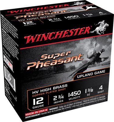 Winchester Winchester Ammunition Super Pheasant HV High Brass 2.75" 12 Gauge Ammo 4, 25/box - X12PHV4