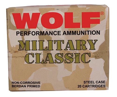 Wolf Performance Military Classic 168 gr Full Metal Jacket .30-06 Spfld Ammo, 500/case - MC3006FMJ168