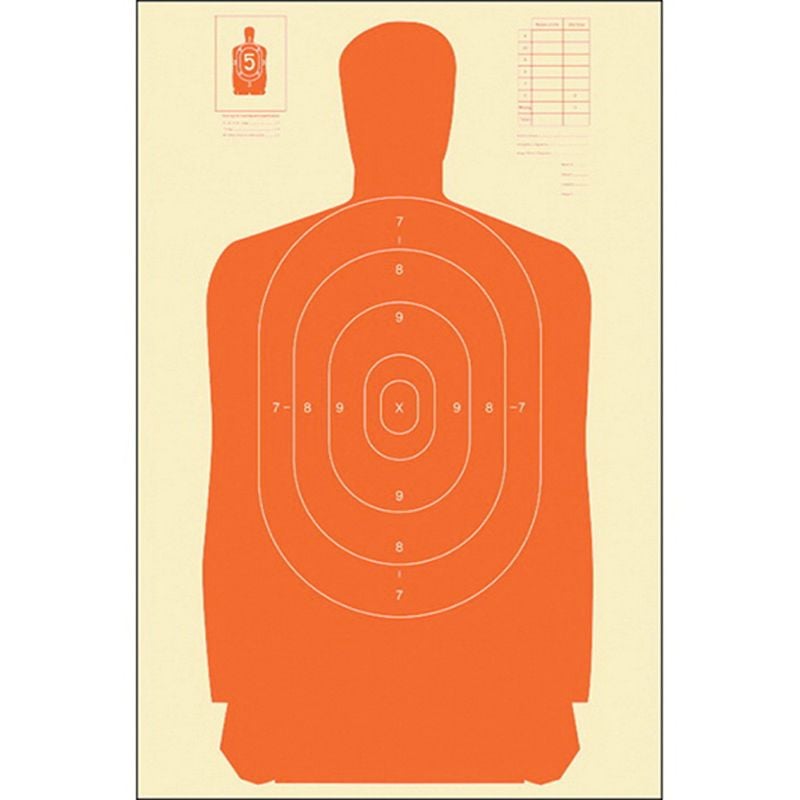 Action Action Target Law Enforcement 24" x 45" Silhouette B-27 Standard Target, Orange, 100/box - B-27S ORANGE-100