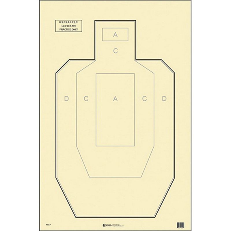 Action Action Target Law Enforcement 23" x 35" IPSC/USPSA Target, Black/Gray, 100/box - IPSC-P-100