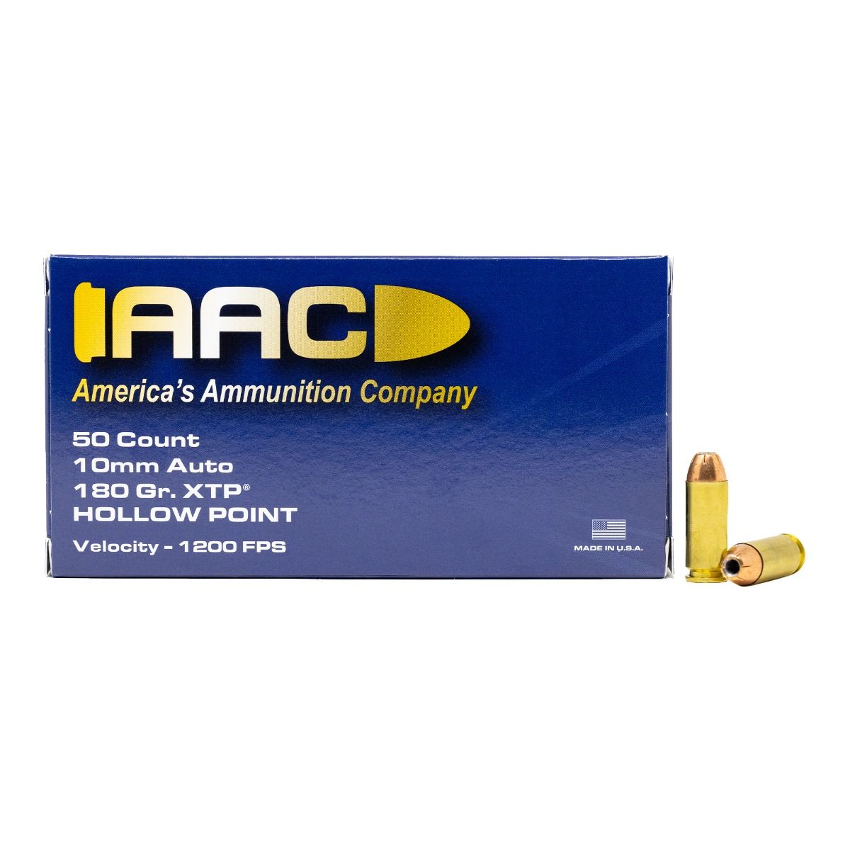 AAC AAC 10mm Auto Ammo 180 Grain XTP Hollow Point 50rd Box