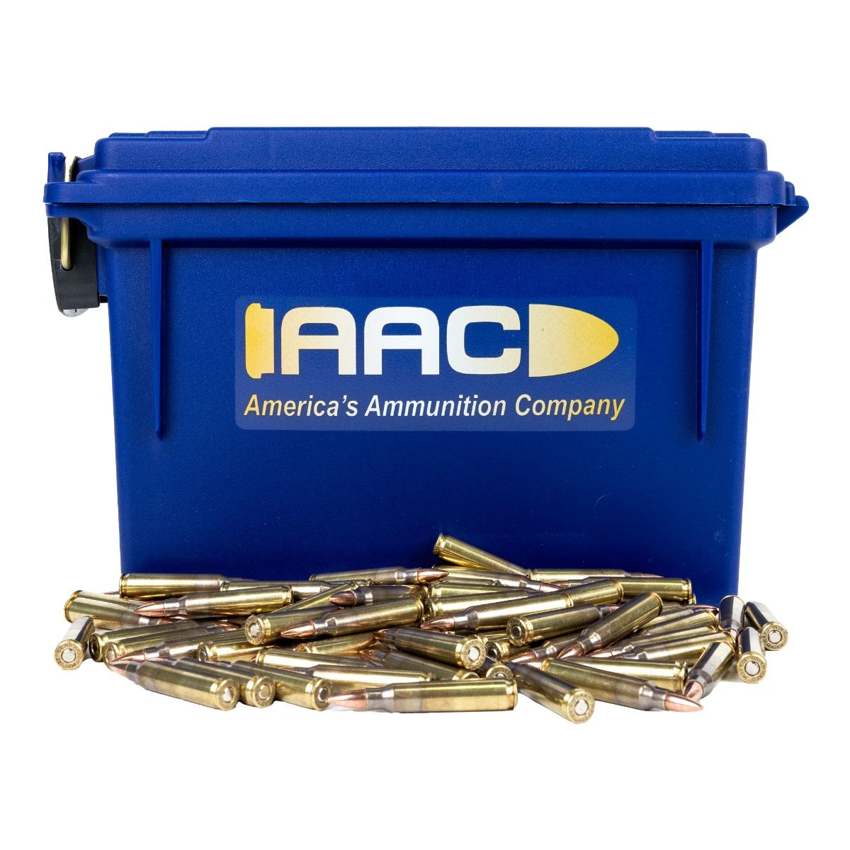 AAC AAC .223 Remington 55 Grain FMJ Grind Hard Ammo 250rd With AAC Blue 30 Cal Ammo Can