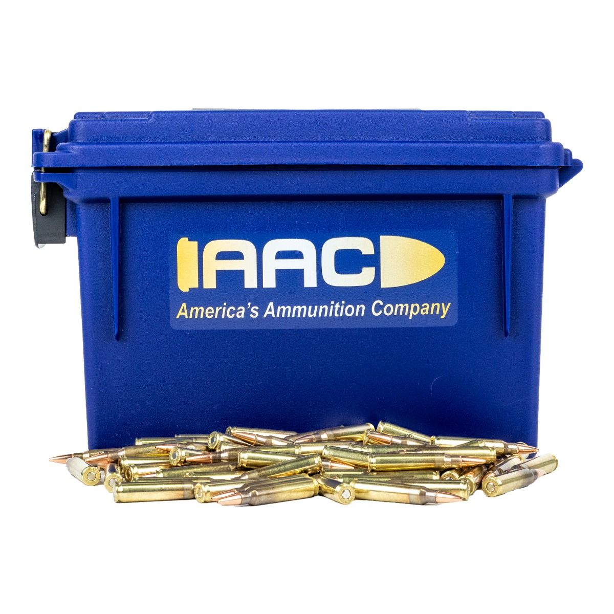 AAC AAC 5.56 NATO 77 Grain OTM Ammo 250rd With AAC Blue 30 Cal Ammo Can