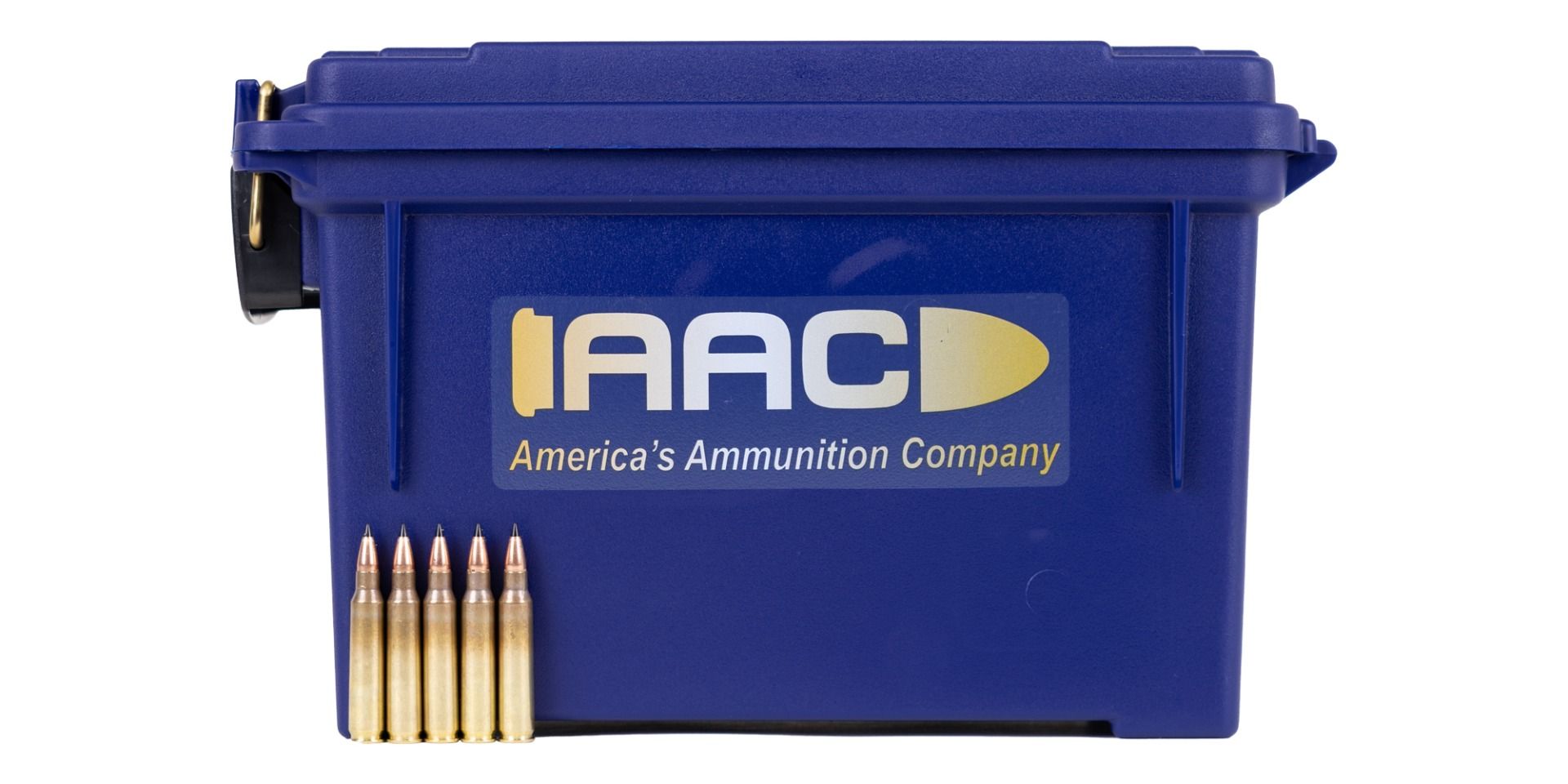 AAC AAC "Sabre Blade Black Tip" 5.56 NATO 55 Grain Ammo 250rds With AAC Blue 30 Cal Ammo Can