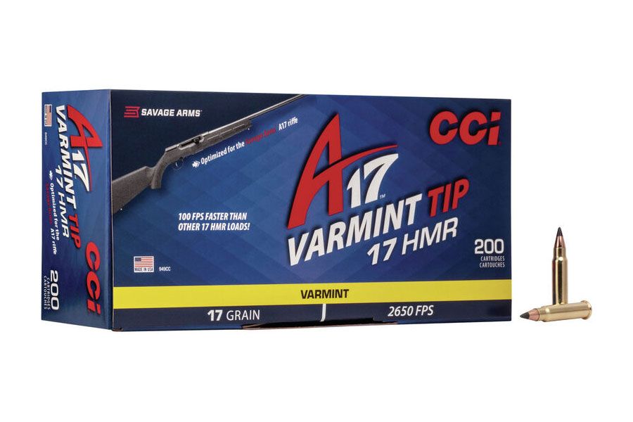 CCI A17 17 gr Tipped Varmint 17 HMR Ammunition 200 Rounds - 949CC