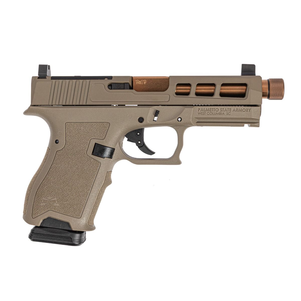 Palmetto State Armory PSA Dagger Compact SW1 RMR Pistol With Threaded Copper Barrel, FDE