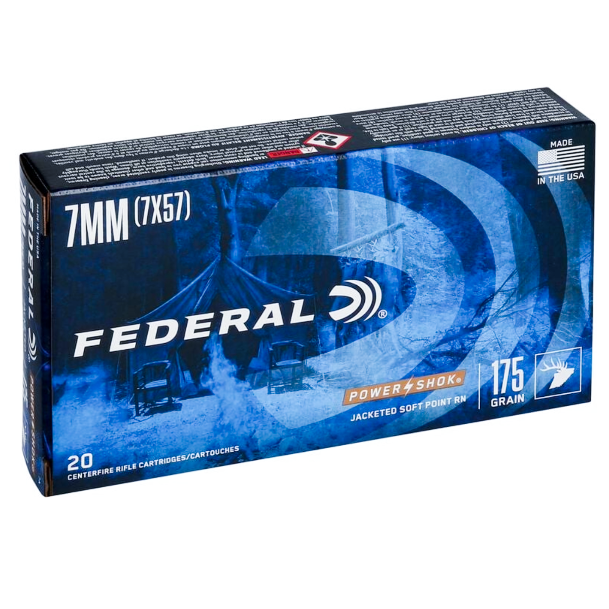 Federal 7mm Mauser 175gr SP RN Power-Shok Ammunition 20rds - 7A
