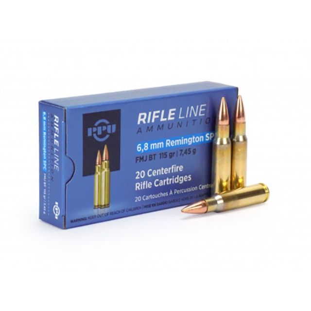Prvi Prvi Partizan 6.8mm Remington SPC FMJBT 115 gr 20 Rounds Ammunition - PP68F