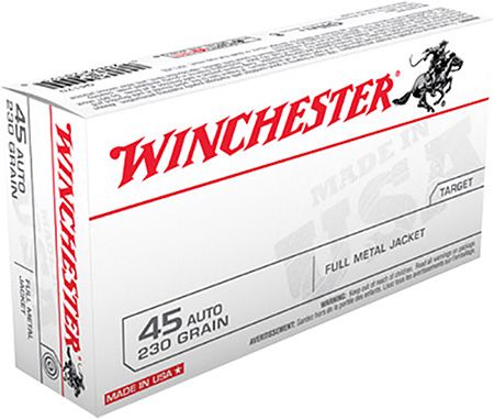 WINCHESTER USA 45 AUTO/ACP 230GR FMJ AMMUNITION 50RDS