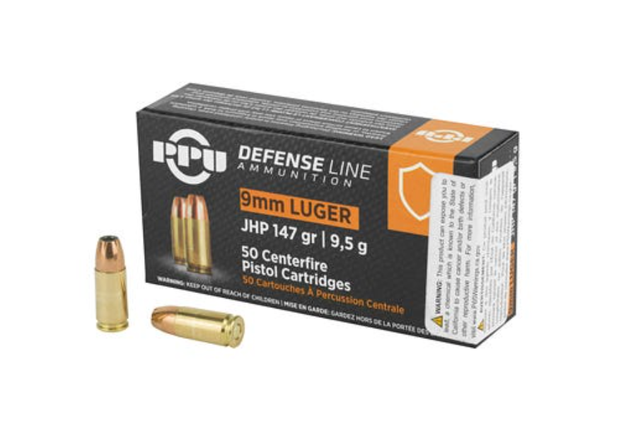 Prvi Prvi Partizan Defense 147 gr JHP 9mm Ammo, 50/box - PPD92