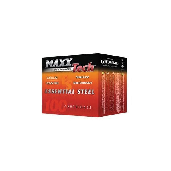 MaxxTech Ammo Essential Steel 7.62x39mm 122 gr FMJ 1000rds
