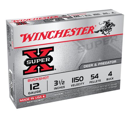 Winchester 12ga 3.5" Magnum 4 Buck Super-x Ammunition 5rds - XB12L4