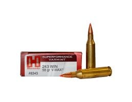 Hornady .243 Win 58gr V-MAX Superformance Varmint Centerfire Ammunition 20rds - 8343