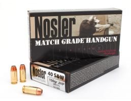 Nosler Match Grade 40 S&W 150 grain JHP Ammo, 50/Box - 51181