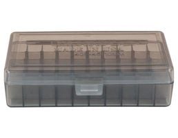 Berrys Bullets 408 .40/.45/10mm 50 Round Snap-Hinge Ammo Box, Smoke - 40801