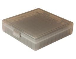 Berrys Bullets 008 .40/.45/10mm 100 Round Snap-Hinge Ammo Box, Smoke - 08010
