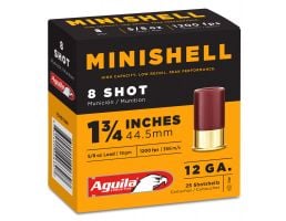 Aguila Minishell 12 Gauge 1-3/4 inches 8 Shot 5/8 oz Shotshell, 25/Box - 1CHB1388
