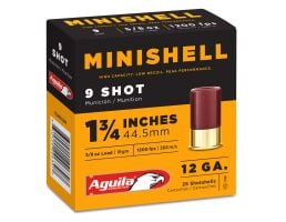 Aguila Minishell 12 Gauge 1-3/4 inches 9 Shot 5/8 oz Shotshell, 25/Box - 1CHB1389