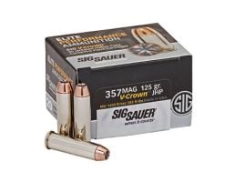 Sig Sauer .357 Magnum 125gr JHP V-Crown Elite Performance Ammunition, 20 Round Box - E357M1-20