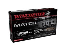Winchester Match 7.62x51mm NATO 175 gr Ammo SMBTHP - 20rds - S76251M