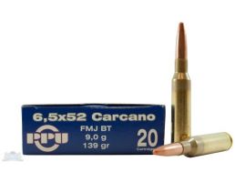 PRVI Partizan 6.5x52 Carcano 139gr FMJBT Ammunition 20rds - PP6.01