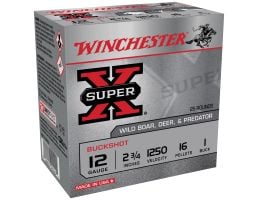 Winchester Super X 12 Gauge 2.75" 1 Buck 16 Pellets - 25rds - XB121VP25