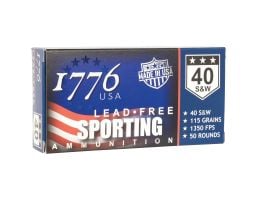 1776 USA Sporting .40 S&W 115 gr Ammo Lead-Free Ball - 50rds - 1776040115